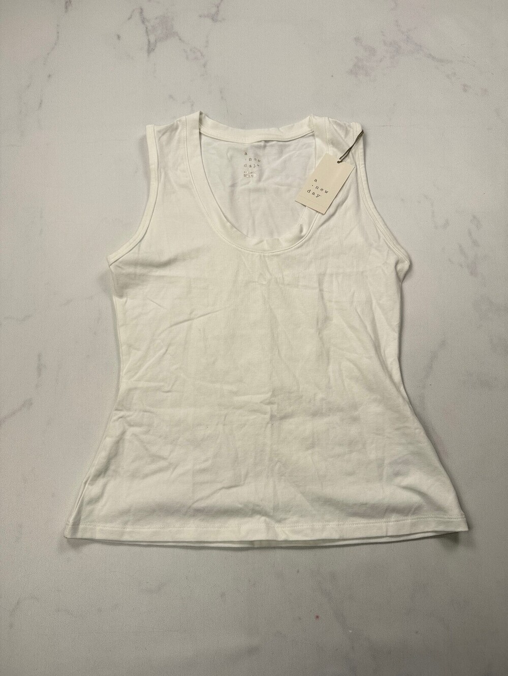 A New Day New Day Tank White Contemporary Minimalist - Womens XS